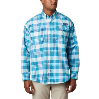 Columbia Overhemd Heren, PFG Super Bahama Long Sleeve LichtTurquoise Gekleurd, 56MITPBRS